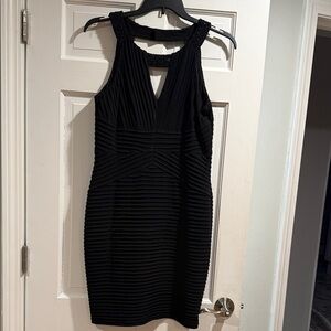 Calvin Klein Black Sleeveless Textured Bodycon Dress
